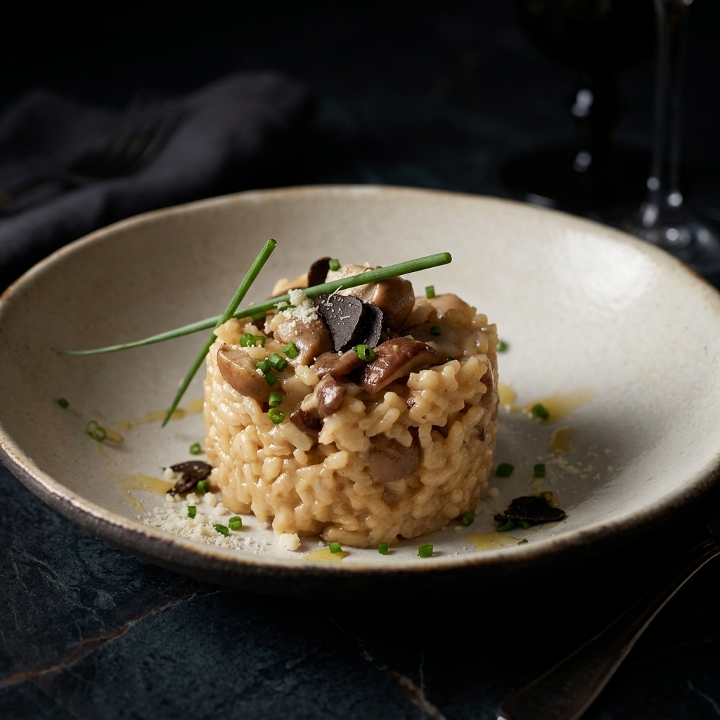 Risotto cremoso de setas de temporada