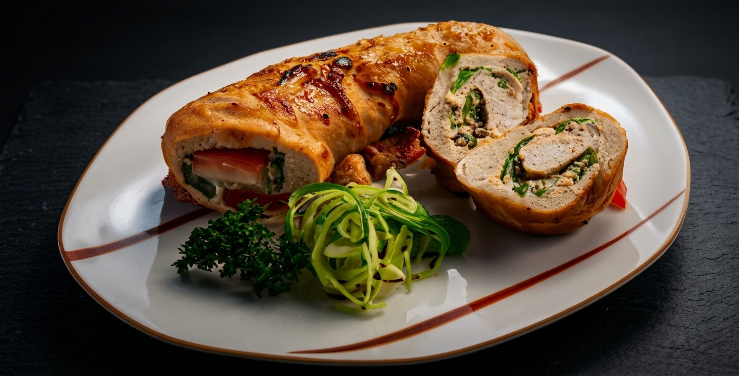 Pechuga de pollo rellena con salsa de setas